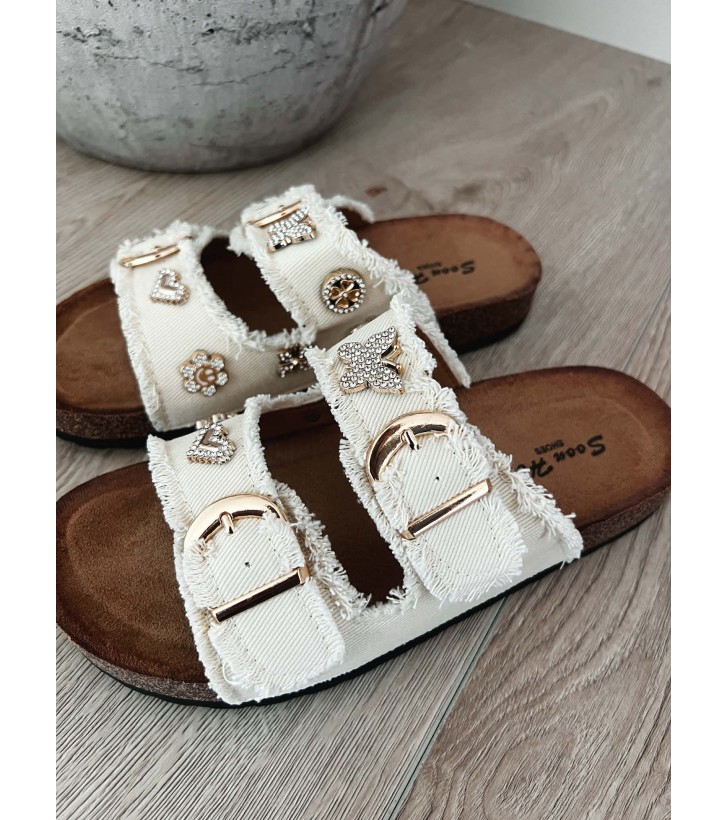 Freya sommer sandal m. gulddetaljer