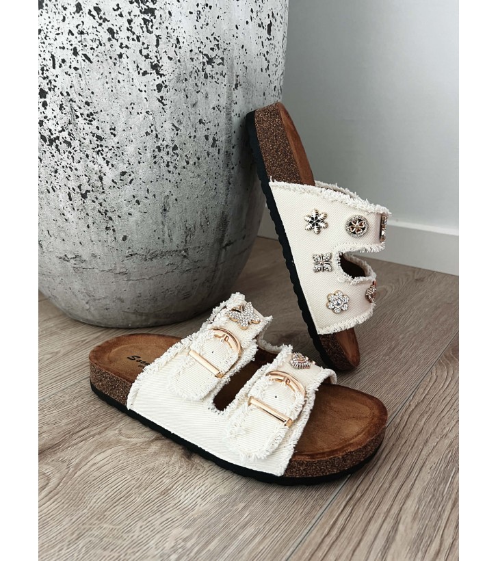 Freya sommer sandal m. gulddetaljer