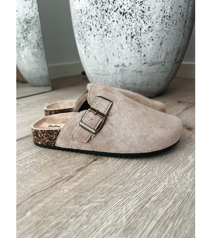 Nora slip-in sandal m. spænde - Taupe