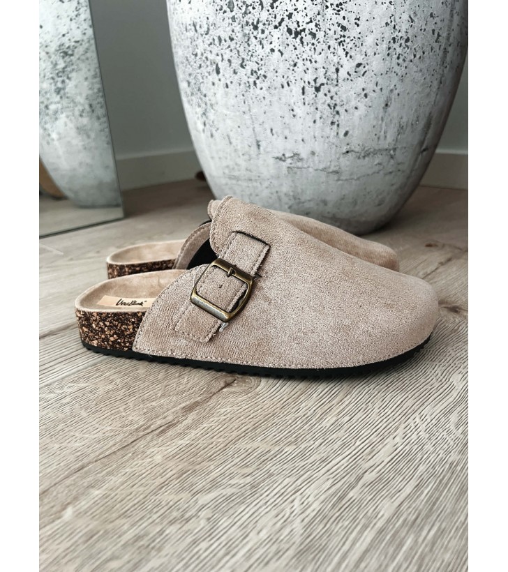 Nora slip-in sandal m. spænde - Taupe
