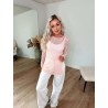 Leyla Blonde Bluse Med Slids - Rosa