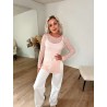 Leyla Blonde Bluse Med Slids - Rosa