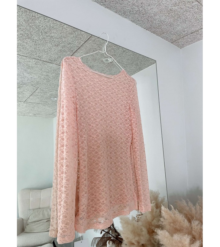 Leyla Blonde Bluse Med Slids - Rosa