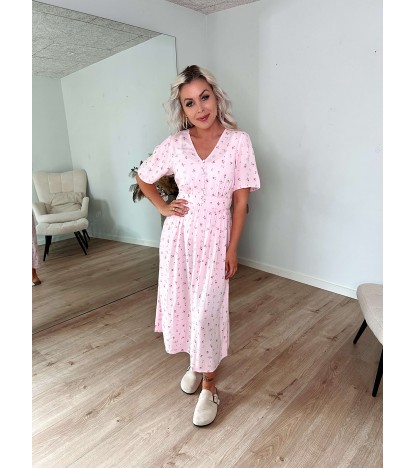 Tala Midi Kjole M. Print - Lyserød