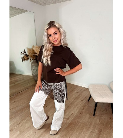 Mave T-shirt M. Blonde - Mørkebrun
