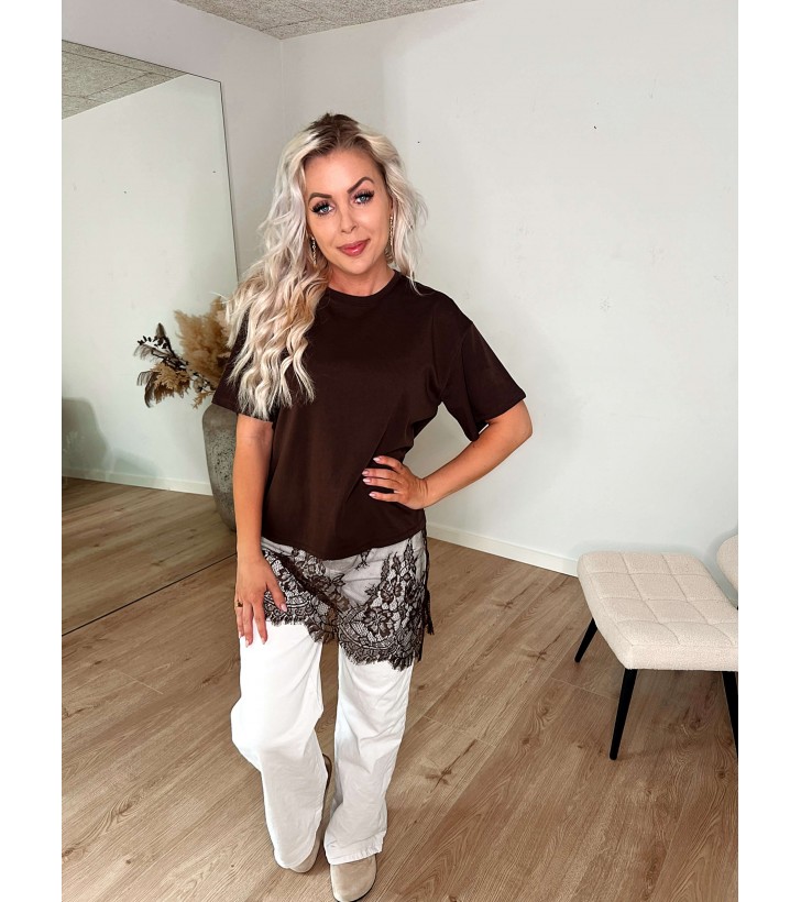Mave T-shirt M. Blonde - Mørkebrun