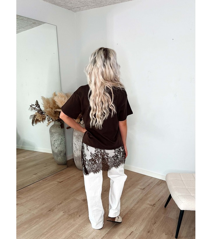 Mave T-shirt M. Blonde - Mørkebrun
