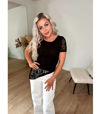 Ariana Assymetrisk Blonde T-shirt - Mørkebrun