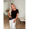 Ariana Assymetrisk Blonde T-shirt - Mørkebrun