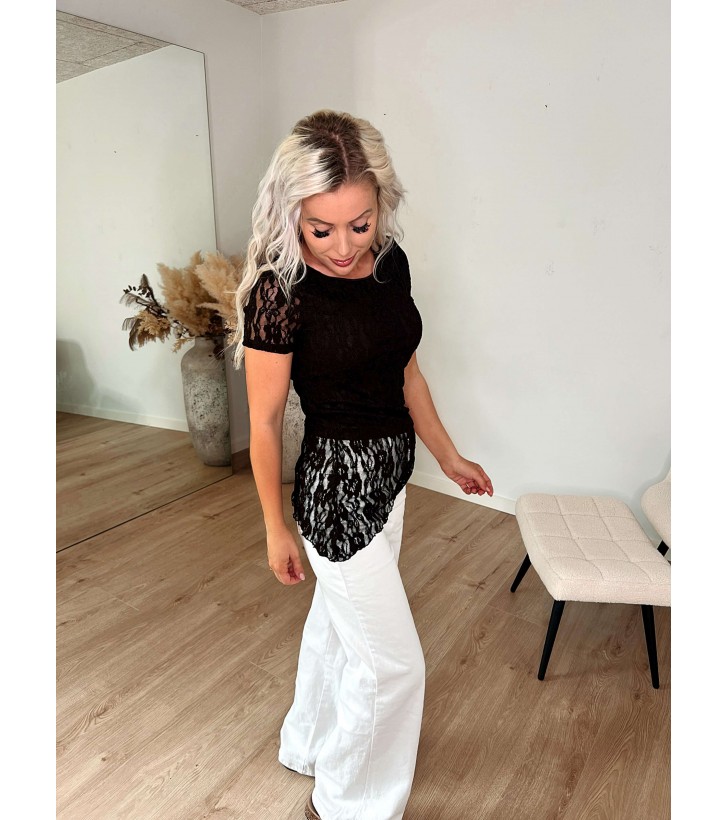 Ariana Assymetrisk Blonde T-shirt - Mørkebrun