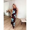 Sienna Maxi Kjole M. Blomsterprint – Mørkebrun