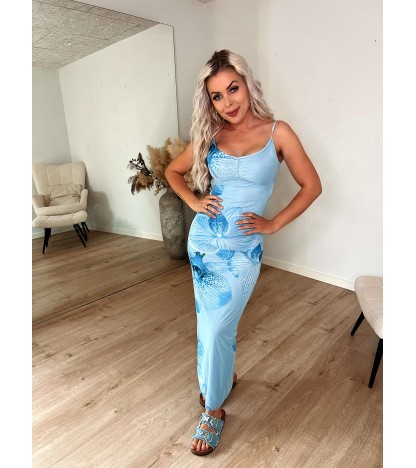 Nora Mesh Maxi Kjole M. Blomsterprint