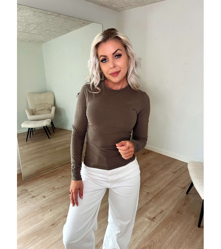 Adriana Slim Langærmet Bluse
