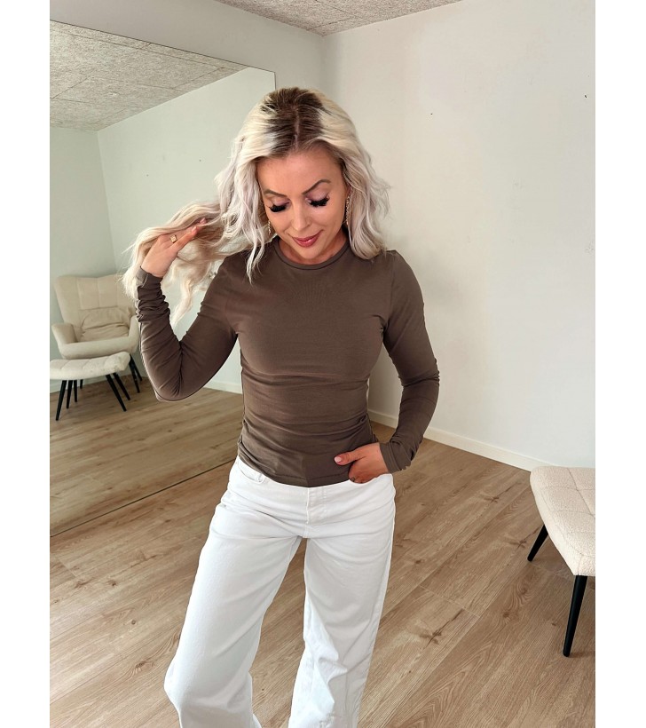 Adriana Slim Langærmet Bluse