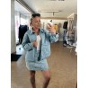 Flora Denim Jakke M. Broderinger