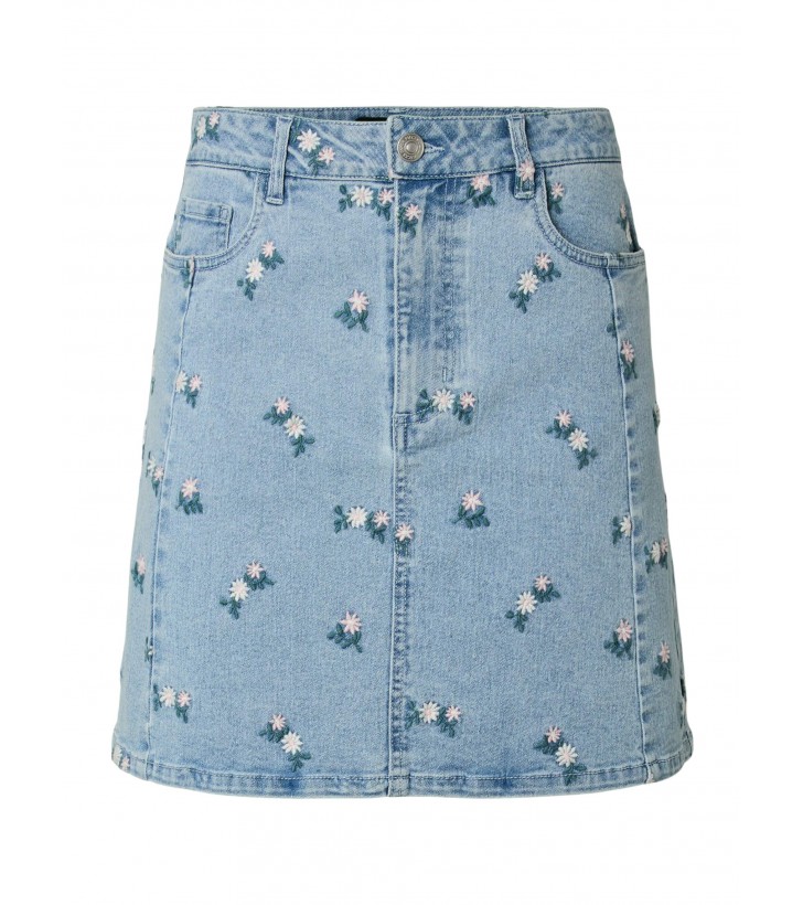 Flora Denim Nederdel M. Broderinger