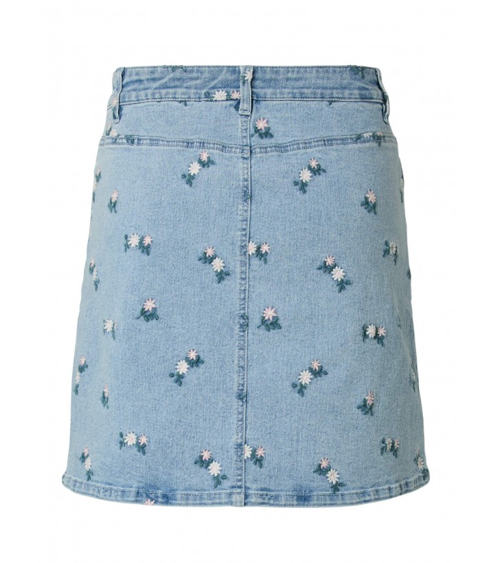 Flora Denim Nederdel M. Broderinger