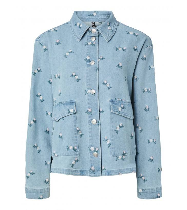 Flora Denim Jakke M. Broderinger