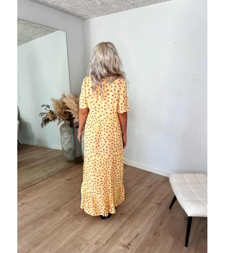 Evie Ankel Kjole M. Print - Gul
