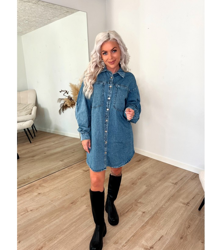 Enza Denim Skjorte Kjole