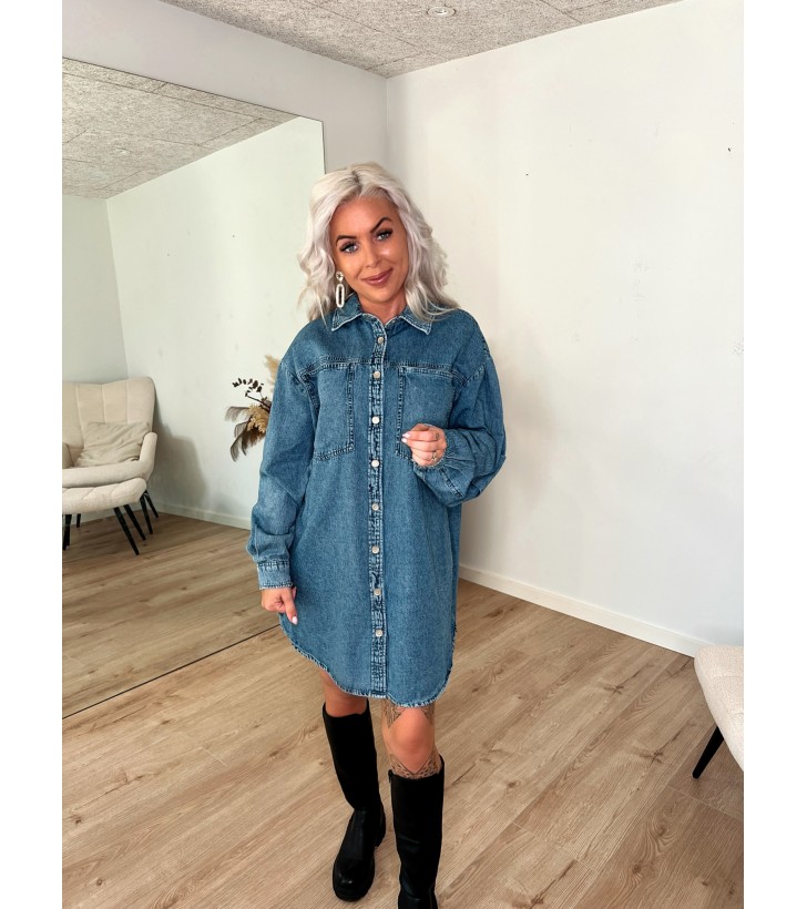 Enza Denim Skjorte Kjole
