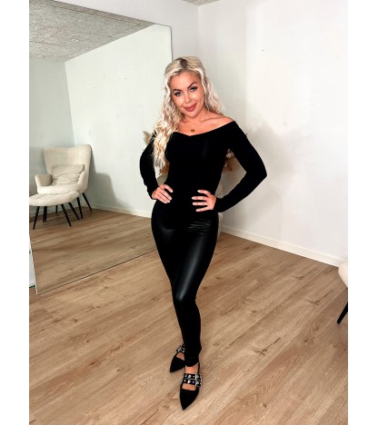 New Shiny Leggings - Sort