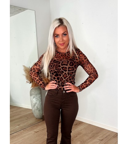 Judith Mesh Bluse - Leopard