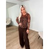 Judith Mesh Bluse - Leopard