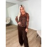 Judith Mesh Bluse - Leopard