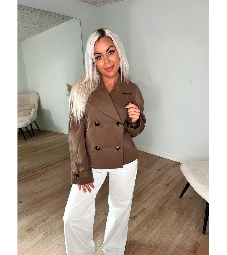 Scarlett Trench Coat Kort - Brun