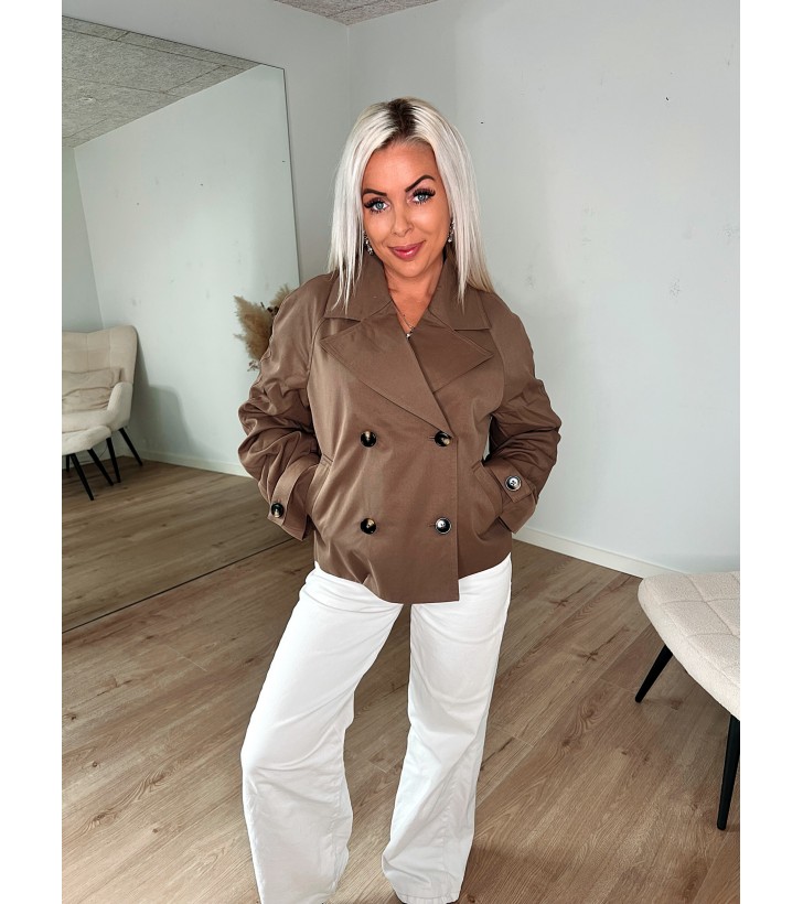 Scarlett Trench Coat Kort - Brun