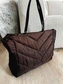 June padding shopper mørkebrun