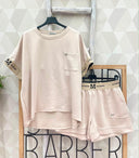 Maya Sæt M. Shorts & T-shirt - Beige
