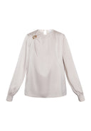 Vemina Bluse M. Gulddetaljer - Beige