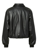 Clara PU Bomber Jakke - Sort