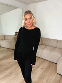Gilly Boatneck Bellsleeve Top M. Glitter