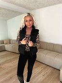 Bee Puffer Vest Kort - Sort