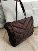 June padding shopper mørkebrun