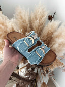 Freya Sommer Sandal M. Gulddetaljer - Lys Denim