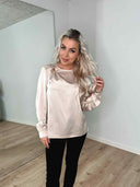 Vemina Bluse M. Gulddetaljer - Beige