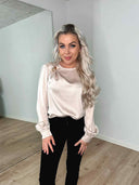 Vemina Bluse M. Gulddetaljer - Beige