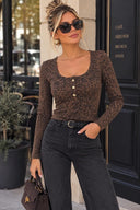 Casey Langærmet Leopard Bluse