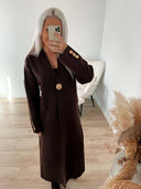 Serena Lang Cardigan – Mørkebrun