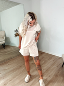 Maya Sæt M. Shorts & T-shirt - Beige