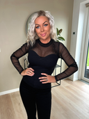 Maya Mix Mesh Bluse M. Rhinsten - Sort