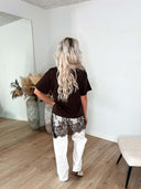 Mave T-shirt M. Blonde - Mørkebrun