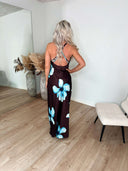 Sienna Maxi Kjole M. Blomsterprint – Mørkebrun