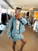 Flora Denim Jakke M. Broderinger