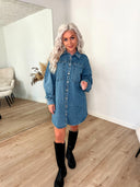 Enza Denim Skjorte Kjole