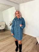Enza Denim Skjorte Kjole